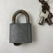Vintage Chicago Lock Co.Padlock With Barrel Keys Hardened Pre-Owned picture