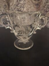 Vintage Heisey Etched Elegant Glass Footed Sugar Bowl - Orchid Pattern picture