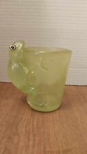 1970's Heavy Acrylic Green Frog Water Glass 6oz Quirky Cute Vintage Frog Cup picture