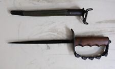 Vtg WWI M1917 US Army Trench Knife w/ Flange Guard & Scabbard / Sheath A.C. CO. picture