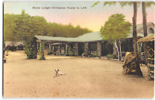 Stone Lodge Entrance House New Market, VA c1930s Hand-Colored Vintage Postcard picture