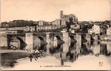 Limoges France Saint-Etienne Bridge Vintage Postcard picture