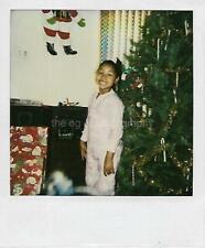CHRISTMAS GIRL Vintage POLAROID Found Photograph TREE Original COLOR 111 7 A picture