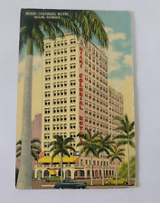 Vintage 1953 Linen Postcard Miami Colonial Hotel Miami Florida picture