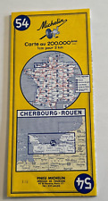 Michelin Map 54 CHERBOURG-ROUEN Map 1965 picture