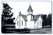 Chester Iowa IA RPPC Photo Postcard M.E. Church c1950's Vintage Unposted picture