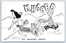 QSL CB Ham Radio KH6CED Lt. Bob Mayo Schofield Barracks Oahu HI 1957 Comic Card picture