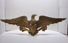 Vintage Sexton USA Large Gold Cast Aluminum Wall Hanging Eagle 27