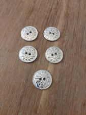 Lot of 5, 3/4 Floral pewter Button 18th/19th Century  picture