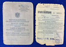 Original WWII Refugee Passport and Work Card 1946 Austria Identity Vintage WW2 picture