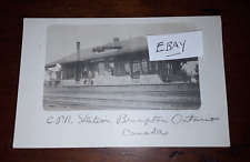 Brampton Ontario Canada Early Undivided Back RPPC c 1907 CPR Railroad Station picture