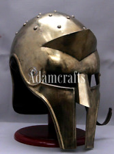 Antique Handmade Brass Antique 18GA Made Medieval Gladiator Helmet Halloween picture