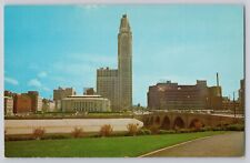 Skyline Of Columbus, OH Chrome Postcard West Bank of Scioto River picture