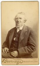 CIRCA 1870'S CDV Kind Looking Older Man With Beard Suit Beverage Marshalltown IA picture