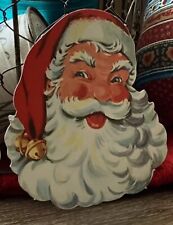 Vintage Dennison Christmas Cutout Santa Face Die Cut Small picture