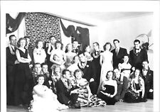 Couples group photo Hawaiian formal Found Photo V0836 picture