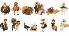 Thanksgiving “Vintage Style” Wooden Ornaments Set Of 12 Individual Ornaments picture