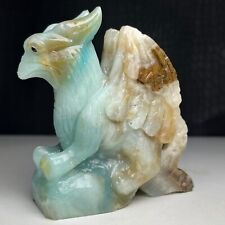 323g Natural Crystal Mineral Specimen, Amazon stone Hand Carved .The griffonT9 picture