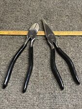 Vintage Craftsman 1950’s Diagonal Cutters And Needle Nose Pliers Soft Black Grip picture