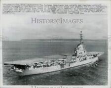 1958 Press Photo U.S.S. Shangri-La, Navy Aircraft Carrier at Sea - afa05241 picture