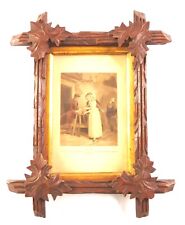 Antique Tramp Art Craved Wood Ornate Frame Adirondack 