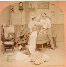 1897 Women's Lib, Don't Tell Me You Won't Wash.  Kilburn  Stereoview Photo picture