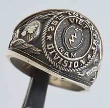 25th Infantry Div. US Army Tropic Lightning Vietnam War Silver Military Ring picture