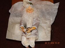 VINTAGE CHRISTMAS ELF FIGURE HAS A SNOWBALL AND WEARING A TOOL BELT COLLECTOR picture