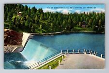 Denver CO-Colorado, Dam at Evergreen Lake, Antique Vintage Souvenir Postcard picture