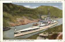 Culebra Cut Panama Canal HMS Renown Battleship Vintage Postcard picture
