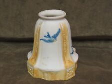 Rare Antique Glass Light / Lamp Shade Bluebird China Go-With Hand Painted #2 picture