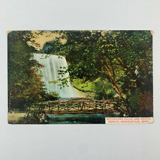 Postcard Minnesota Minneapolis MN Minnehaha Falls Rustic Bridge 1910s Unposted picture