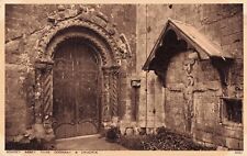 Romsey England UK, Romsey Abbey Nuns Doorway Crucifix, Sepia, Vintage Postcard picture