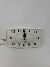Vintage MID CENTURY General Electric Wall Clock White Plastic #2153  picture