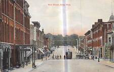 NILES Michigan postcard Berrien Cass County Main Street trolley Inn stores picture