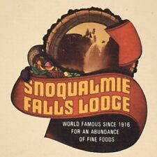 1982 Snoqualmie Falls Lodge Restaurant Menu Orville Lallah Graves Washington picture