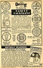 1948 Print Ad of Famous Talismans from Book of Moses & Black Magic gambling love picture