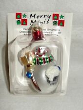 Merry Mini Glass Snowman Christmas Ornament - New in Package picture