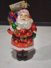 2003 Old World Christmas Jolly St. Nick #40069 Santa Red Coat Gold Stars Toys picture