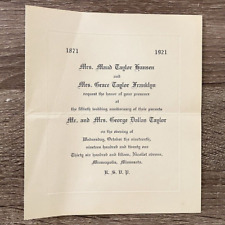 Antique 1920s Victorian Fiftieth Wedding Anniversary Invitation Minnesota picture