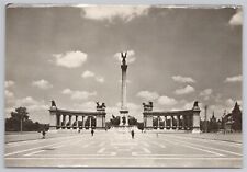 Budapest Hungary, Millennium Monument, Vintage RPPC Real Photo Postcard picture