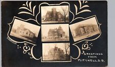 GREETINGS FROM MITCHELL SD real photo postcard rppc south dakota multiview picture
