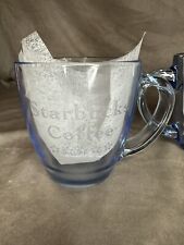 Starbucks Etched “Libbey Glass” ~ Blue Tinted Barista Style Large 15.5 ~ 5 stars picture