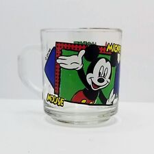 Anchor Hocking Mickey/Minnie Disney Clear Glass Mug Children Kids Vintage EUC picture