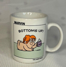 Vintage Hallmark Bottoms Up Marvin Coffee Mug 1982 Tom Armstrong White Cup Comic picture