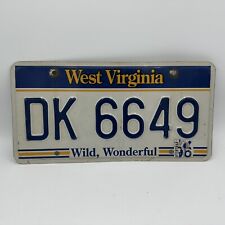 Vintage 1996 West Virginia license plate DK 6649 picture