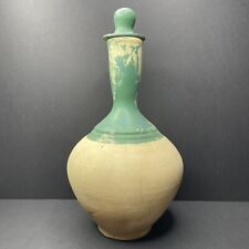 Antique c.1850s Clay Milk Wine Water Decanter Jug Handmade Clay With Stopper picture