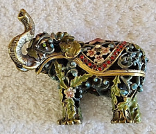 Jere Luxury Handcrafted Trinket Box Enamel on Pewter Elephant picture