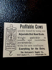 ORIGINAL 1899 Dairymen Farm Scales Advertising - Philadelphia picture