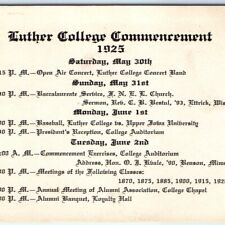 1925 Des Moines, IA Luther College Commencement Card Set Invitation Schedule C31 picture